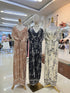 Cotton V-Neck Short Sleeves Front Tie Maxi Dress